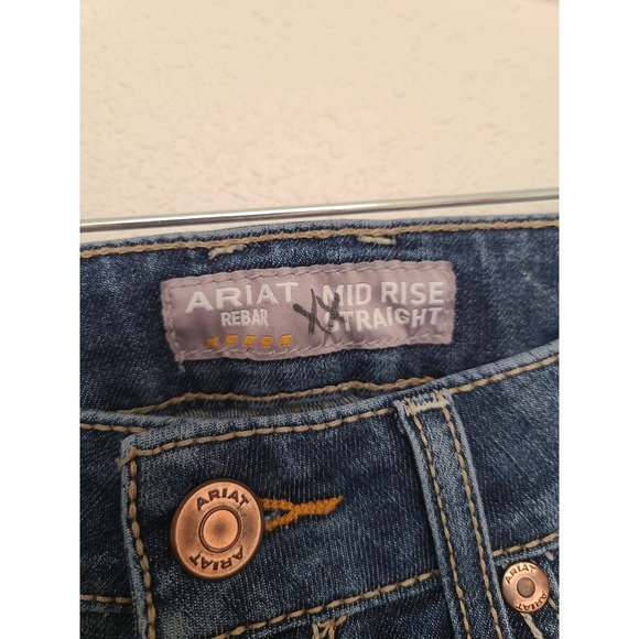 Ariat Rebar Mid Rise Straight 25 R Inseam 31" Work Flex Carpenter Riveter Jeans - Picture 4 of 9